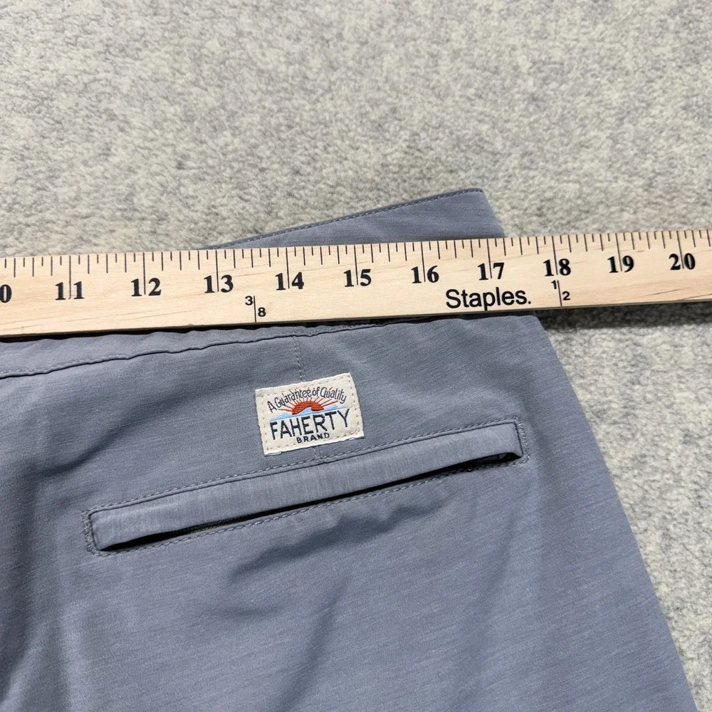 Faherty Mens All Day Shorts Gray Flat Front Quick Dry Stretch Casual Hybrid 34